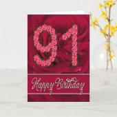 91歳の誕生日カード(バラと離れ付) カード (黄色い花)