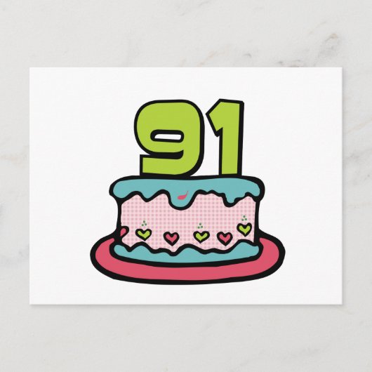 91歳の誕生日ケーキ ポストカード (正面)