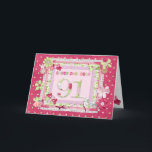 91歳の誕生日スクラップブック作りスタイル カード<br><div class="desc">リボン、弓と花。スクラップ予約のクイーンの誕生日カード！</div>