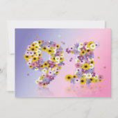 91歳の誕生日パーティー、花の文字 招待状 (正面)