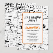 91歳の誕生日招待状メンズグラフィ絵を描ティ 招待状 (正面/裏面)