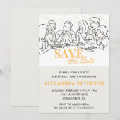 91歳の誕生日招待状 Save the date Dinner 招待状 (正面/裏面)