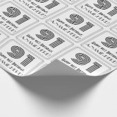 91歳の誕生日: アートデコ調のスタイル「91」+ お名前 ラッピングペーパー (角)