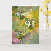 91歳の誕生日 カード (黄色い花)