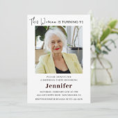 91歳モダンの誕生日招待状の写真 招待状 (スタンド正面)