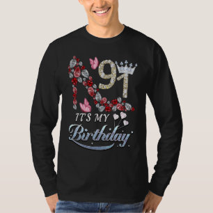 91歳91誕生日ダイヤモンドシューズ Tシャツ