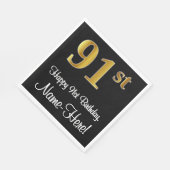 91番目の誕生日エレガント~豪華フェイクな金ゴールドルック# スタンダードランチョンナプキン (角)