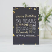 91番目の誕生日カード- 91年間の素晴らし使用 サンキューカード (スタンド正面)