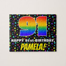 91番目の誕生日:おもしろい、カラフル星野パターン