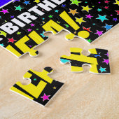 91番目の誕生日:おもしろい、カラフル星野パターン ジグソーパズル (側面)