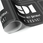 91番目の誕生日:インスパイアアールデコの外観「91」 & Name ラッピングペーパー (ロールコーナー)