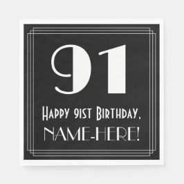 91番目の誕生日～インスパイアアールデコルック"91"，名前 スタンダードランチョンナプキン