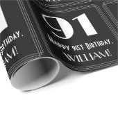 91番目の誕生日-インスパイアアールデコルック"91",名前 ラッピングペーパー (ロールコーナー)