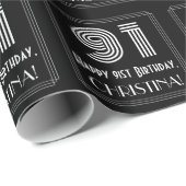 91番目の誕生日:インスパイアアールデコ「91」を名前とともに検索 ラッピングペーパー (ロールコーナー)