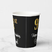 91番目の誕生日-エレガント豪華なフェイク金ゴールドルック# 紙コップ (右)