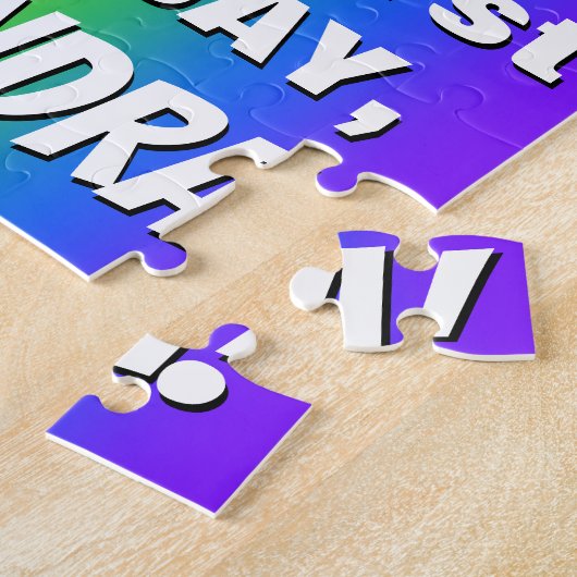 91番目の誕生日: カラフル、おもしろいレインボーパターン# 91 ジグソーパズル (側面)