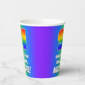 91番目の誕生日: カラフル、おもしろいレインボーパターン# 91 紙コップ (左)