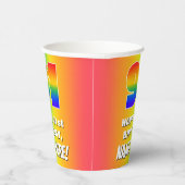 91番目の誕生日: カラフル、おもしろいレインボーパターン# 91 紙コップ (右)