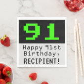 91番目の誕生日- Nerdy / オタク系のスタイル「91」と名前 スタンダードランチョンナプキン (インサイチュ)