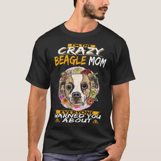 91私はビーグル熱狂するーママ Tシャツ (正面)