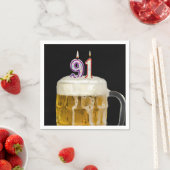 91誕生日ビールオンブラック スタンダードカクテルナプキン (インサイチュ)