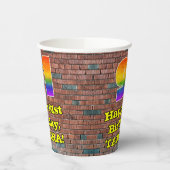 91誕生日:おもしろいグラフィティインスパイアレインボー91 紙コップ (左)