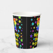 91誕生日:おもしろい星パターンと虹91 紙コップ (右)