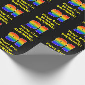 91誕生日:おもしろい、カラフルレインボーインスパイア# 91 ラッピングペーパー (角)