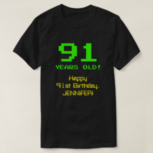 91誕生日:おもしろい、8ビットルック、Nerdy/オタク系の「91」 Tシャツ