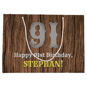 91誕生日: Country インスパイア Western Look, Name ラージペーパーバッグ