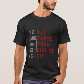 911の銃の恋人の警官ギおもしろいーをダイヤルする以上に速い Tシャツ