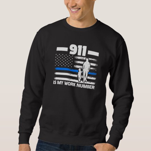 911は私の勤務番号は警官の退職 スウェットシャツ (正面)