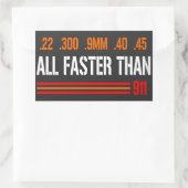 911をダイヤルするよりも高速 |銃の権利 長方形シール (バッグ)