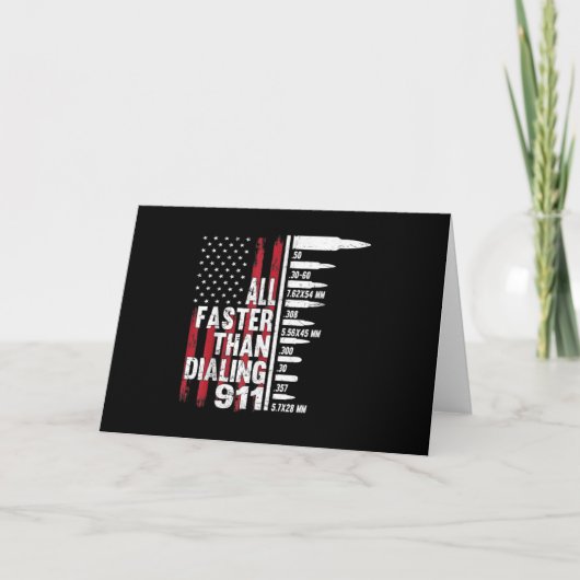 911アメリカ国旗の銃をダイヤルするよりも速く 招待状 (正面)