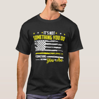 911アメリカ国旗ディスパッチャーUSAシン金ゴールド線O Tシャツ