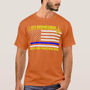 911オペレーター週間 アメリカ国旗 薄い青とゴー Tシャツ