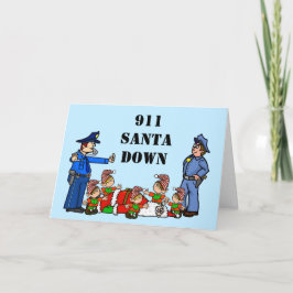 911サンタダウンクリスマスカード カード