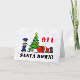 911サンタダウンクリスマスカード カード