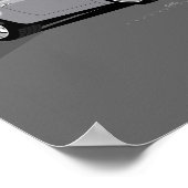 911シルバークラシックレトロカー – ミニマリスト銀 ポスター (角)