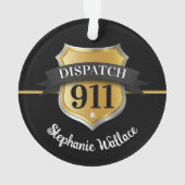 911ディスパッチバッジパーソナライズされたオーナメント オーナメント (裏面)