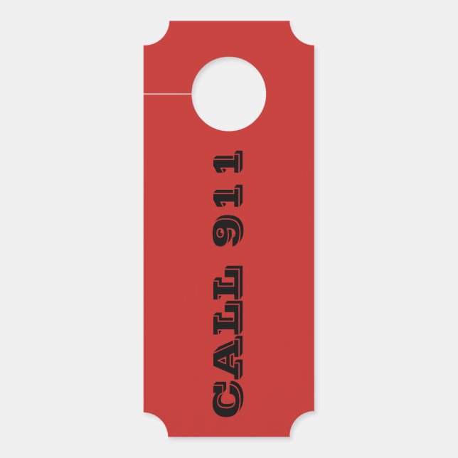 911ドアハンガーに電話： EZaZleMan -救 LIVES ドアノブサイン (正面)