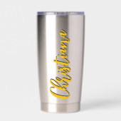 911パーソナライズされた Dispatcherシン金ゴールド線フラグ 保温保冷タンブラー (背面)