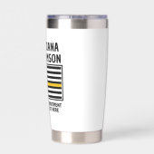 911パーソナライズされた Dispatcherフラグシン金ゴールドライン 保温保冷タンブラー (背面)