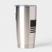 911パーソナライズされた Dispatcherフラグシン金ゴールドライン 保温保冷タンブラー (右面)