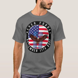 911メモリアル忘れ・ノーアメリカ国旗のワシ Tシャツ