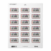 911メモリアルNYライセンスプレートラベル ラベル (フルシート)