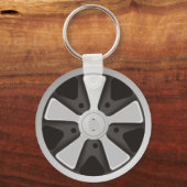 911年クラシックに使用されたスポーツカーレーシングホイール キーホルダー (正面)