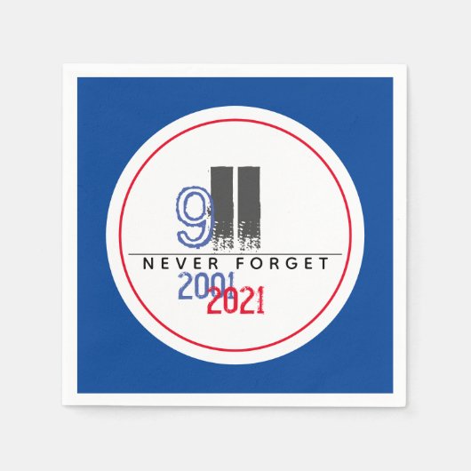 911年忘れ国際愛国世界貿易センター スタンダードカクテルナプキン (正面)