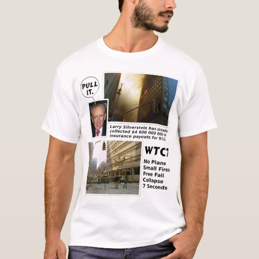 911真実WTC7の引きそれTシャツ Tシャツ (正面)