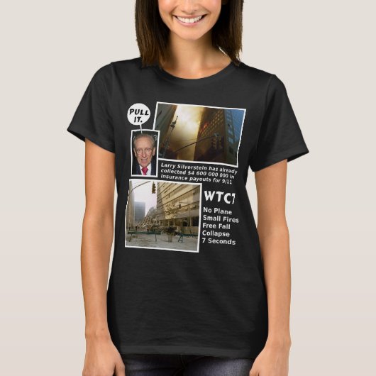 911真実WTC7 Pull It ダークTシャツ Tシャツ (正面)